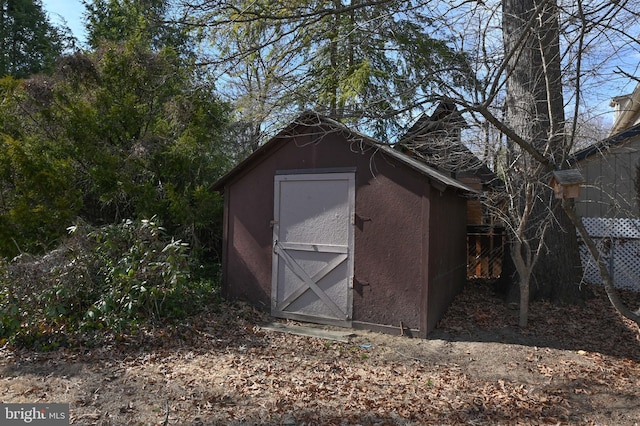 view of shed