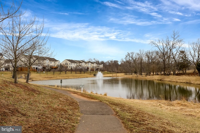 property view of water featuring a residential view