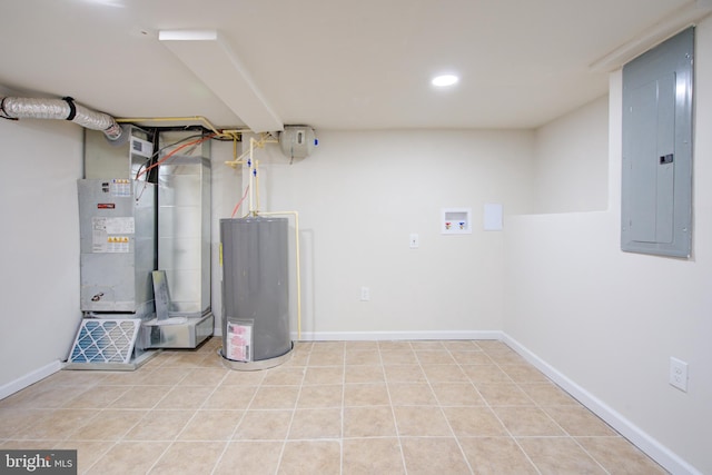 utilities with electric panel and water heater