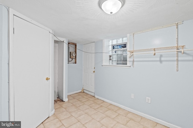 below grade area with baseboards
