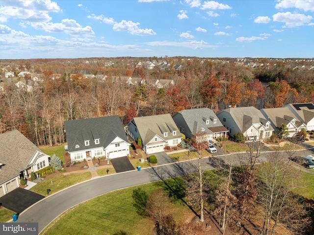 birds eye view of property with a residential view