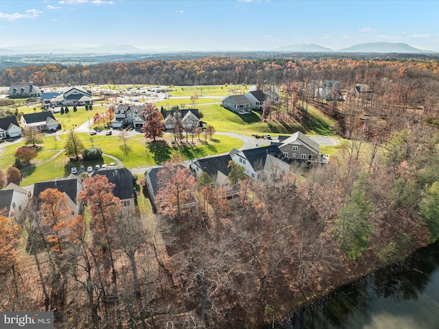 aerial view with a residential view and a mountain view