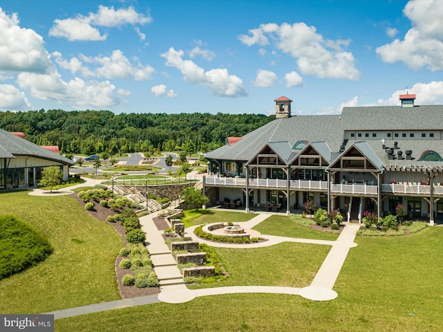 view of community with a lawn