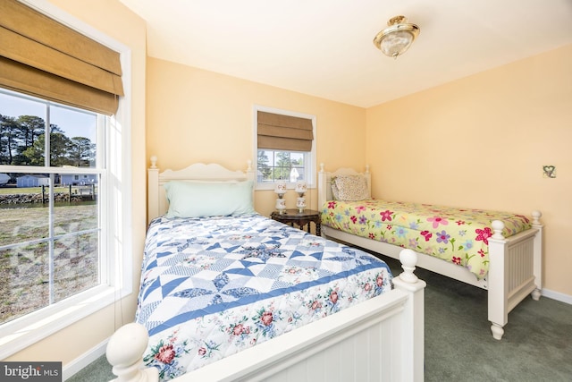 bedroom featuring baseboards and carpet flooring