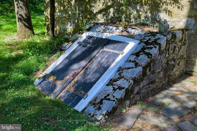 view of storm shelter