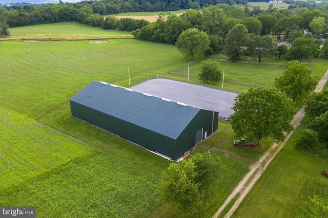 bird's eye view with a rural view