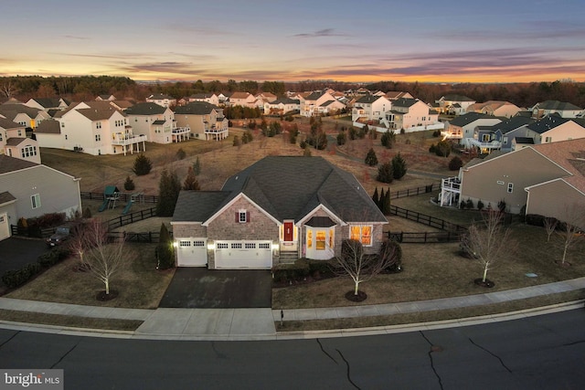 drone / aerial view with a residential view