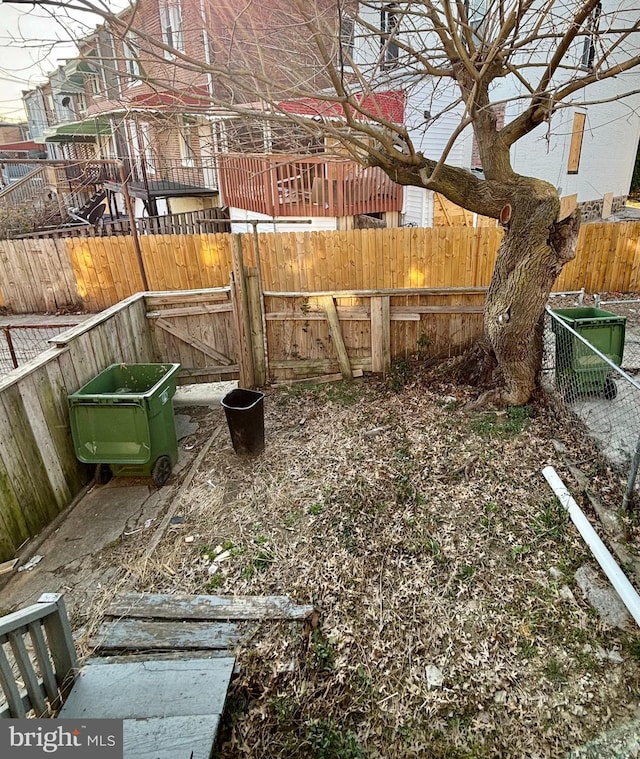 view of yard with fence