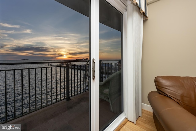 balcony with a water view