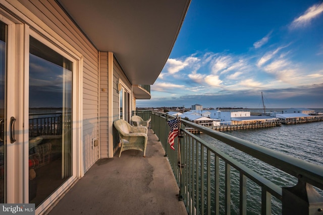 balcony with a water view