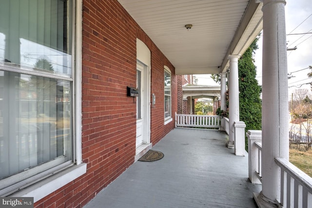 view of patio / terrace with a porch