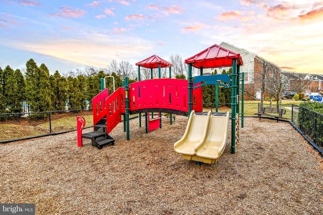 community play area with fence