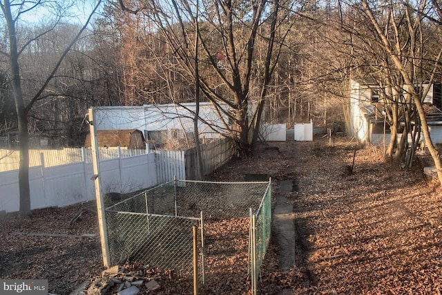 view of yard with fence