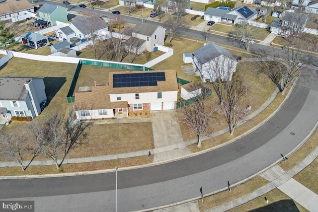 bird's eye view featuring a residential view