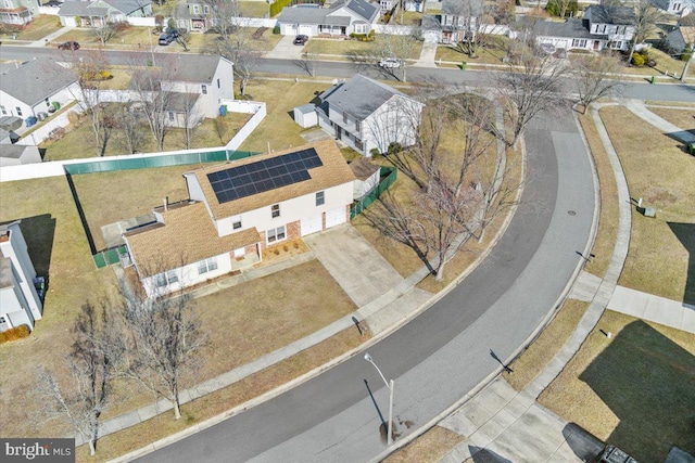 drone / aerial view with a residential view