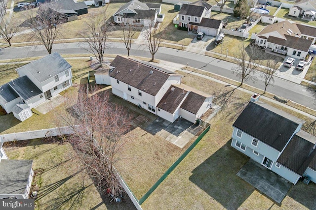 bird's eye view with a residential view