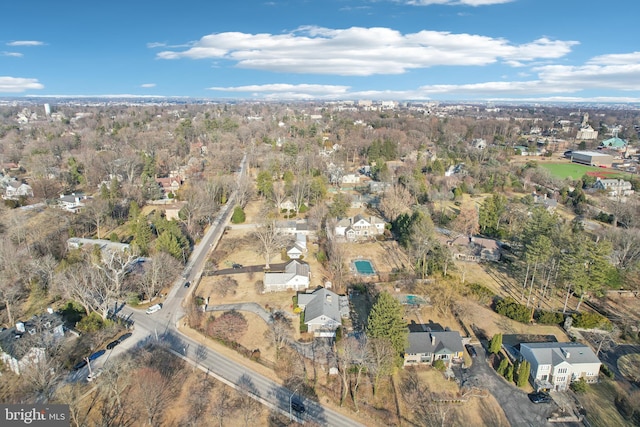 aerial view with a residential view