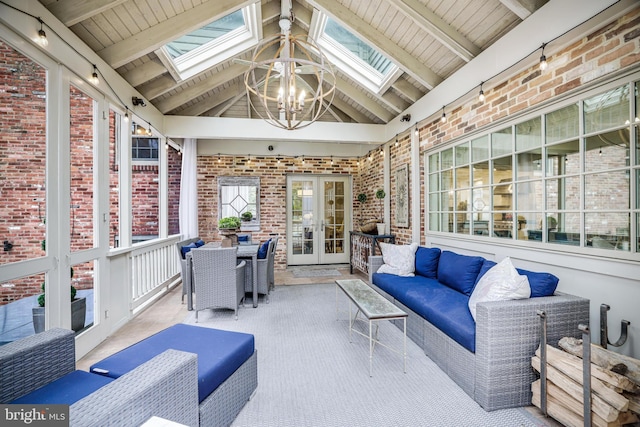 view of patio / terrace featuring french doors, outdoor lounge area, and outdoor dining area