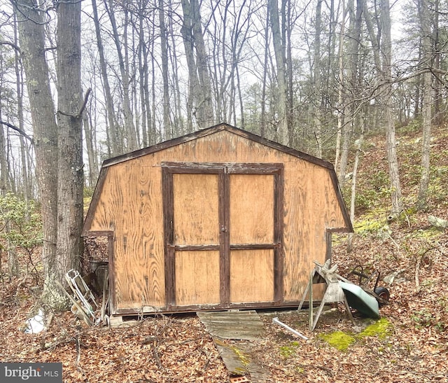 view of shed