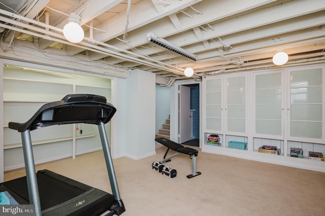 exercise area with carpet