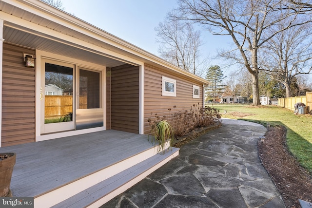 wooden terrace with fence