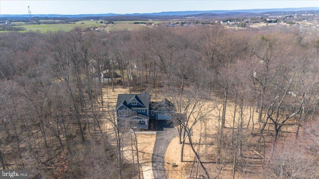 bird's eye view with a rural view