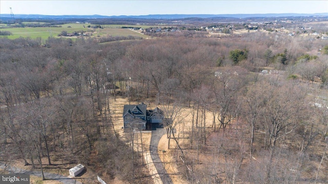 bird's eye view with a rural view