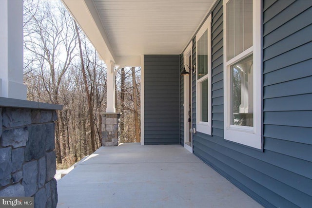 view of patio featuring covered porch