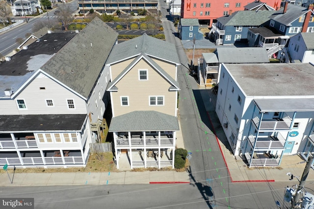 aerial view featuring a residential view