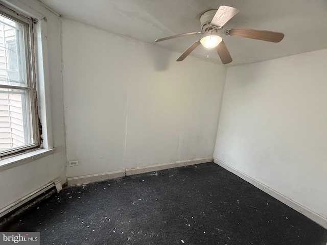 1924 Castor Ave, Philadelphia, PA 19134 - unfurnished room with a baseboard radiator and ceiling fan