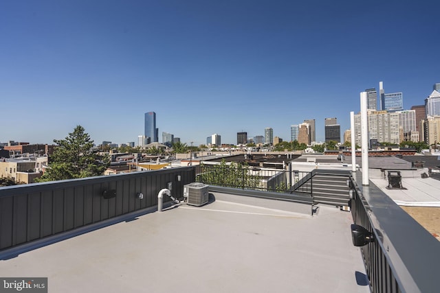 view of patio featuring a view of city