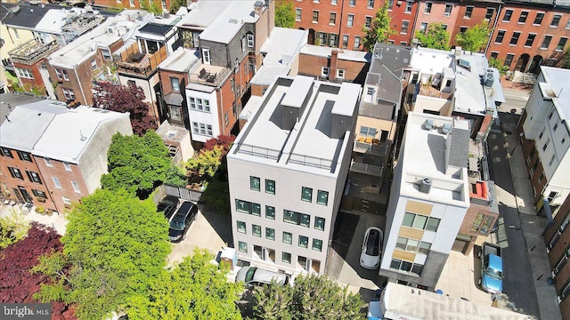 aerial view with a residential view