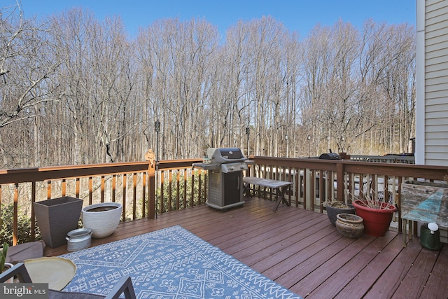 deck featuring area for grilling