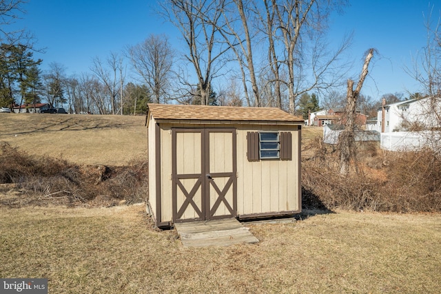 view of shed