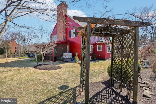 view of yard with fence