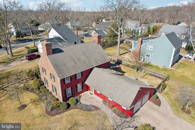 bird's eye view featuring a residential view