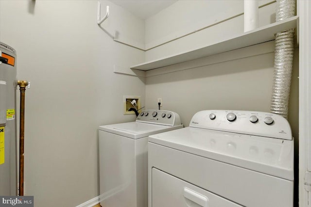 10204 Faire Commons Ct, Burke, VA 22015 - laundry area featuring independent washer and dryer and water heater