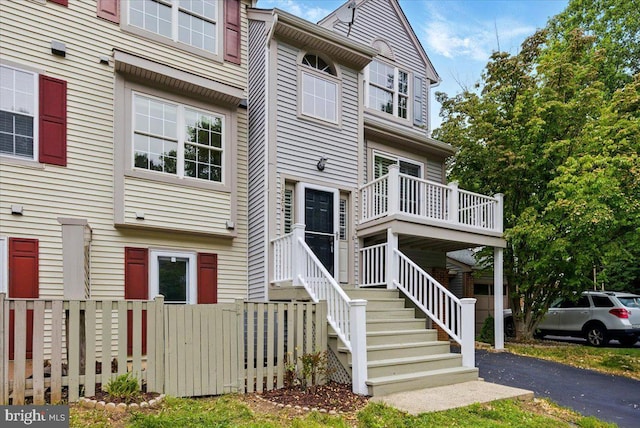 10204 Faire Commons Ct, Burke, VA 22015 - view of front of house with a deck and stairs