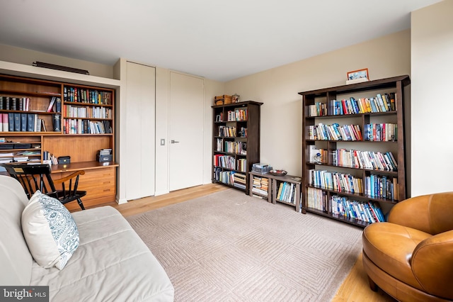 living area featuring wood finished floors