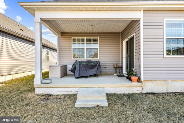 view of patio featuring area for grilling