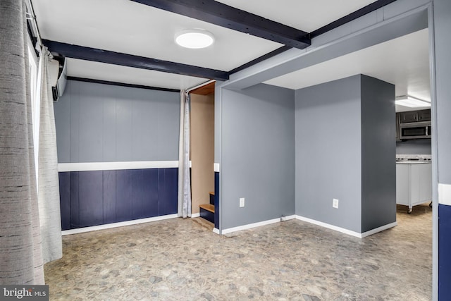 basement with baseboards