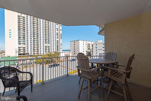 balcony with a city view