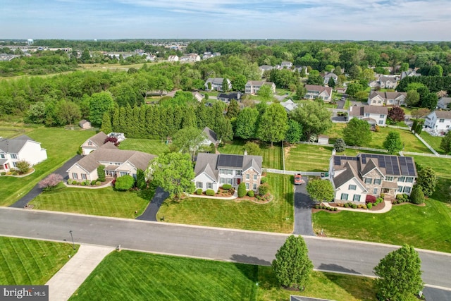 aerial view with a residential view