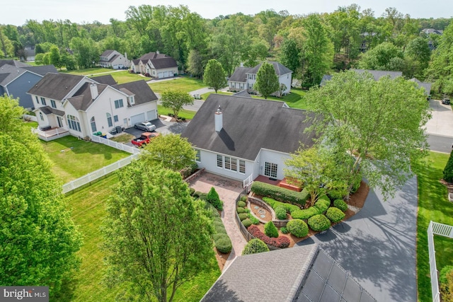 bird's eye view with a residential view