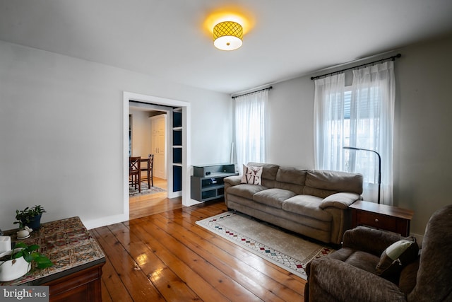 living room featuring hardwood / wood-style flooring