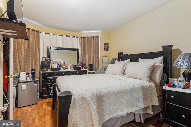 bedroom featuring light wood-type flooring