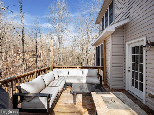 deck featuring an outdoor hangout area