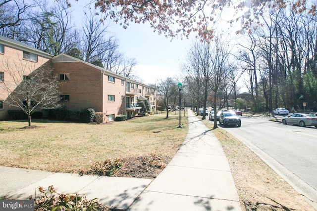 view of road featuring sidewalks