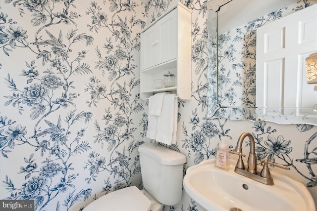 bathroom with a sink and toilet