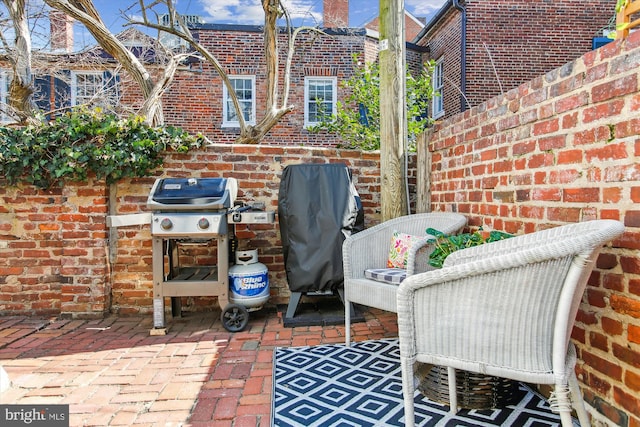 view of patio / terrace with a grill